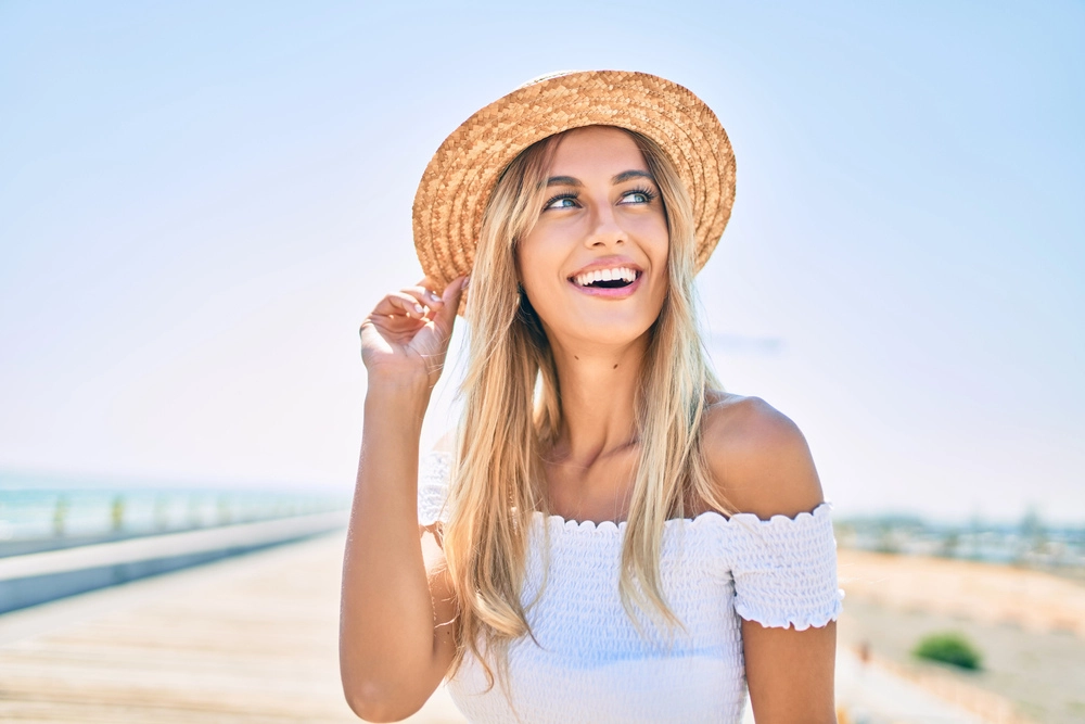 woman on beach