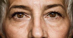 eyes of mature person up close